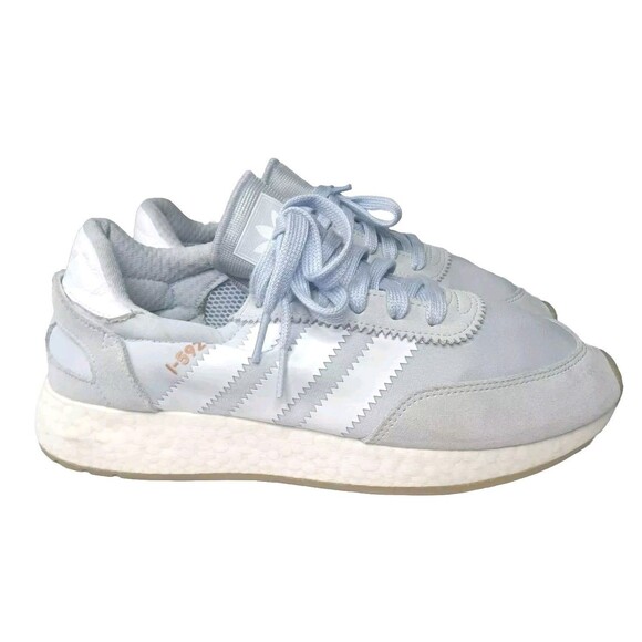 adidas I-5923 Sneakers Women's Size 9 Shoes DA8800 Aero Blue~White - Picture 1 of 7